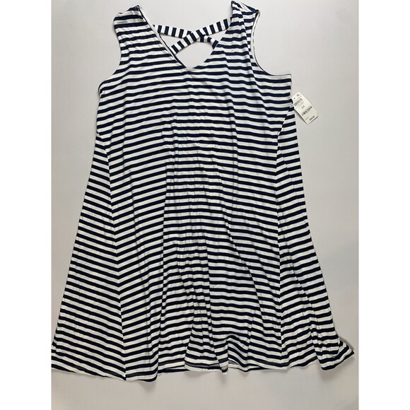 Style & Co. Women's Sleeveless Stripe Swing Dress 2XL Stripe Blue - Picture 3 of 12